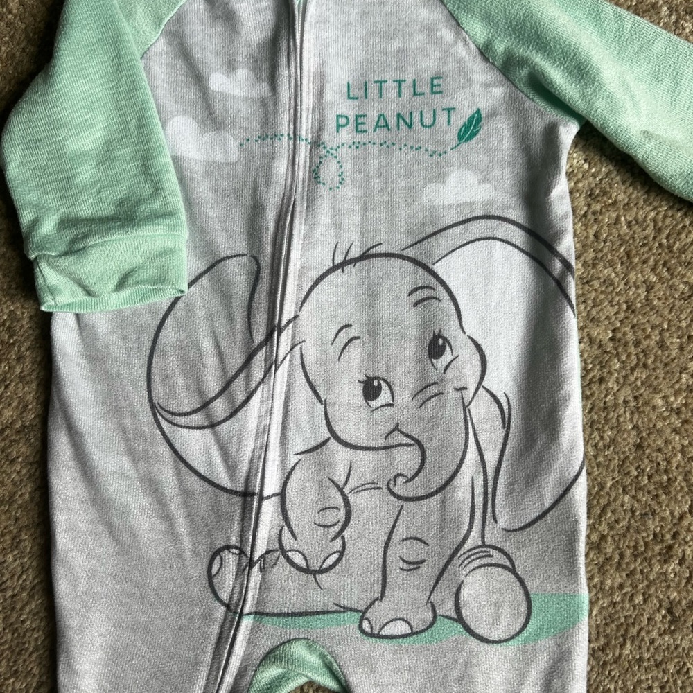 Disney Baby Dumbo Mint & Gray Little Peanut Sleeper